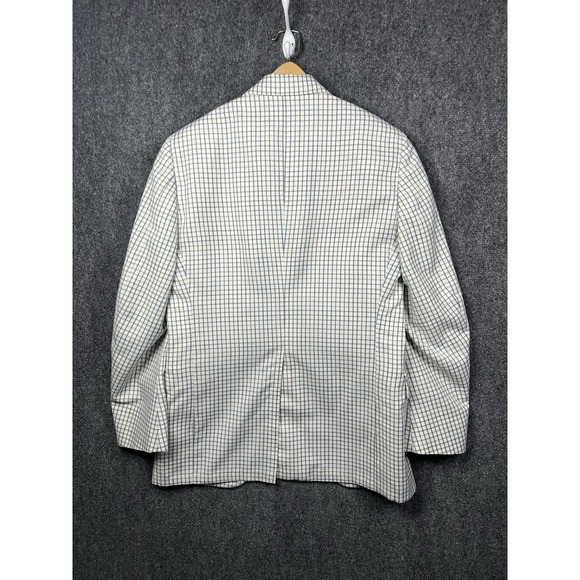 Jos A Bank Blazer Men's Ivory Check Print Sports Coat Business Casual - Picture 11 of 16